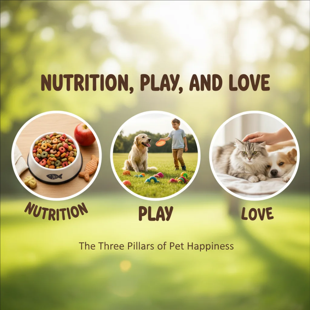 Read more about the article Nutrition, Play, and Love: The Three Pillars of Pet Happiness